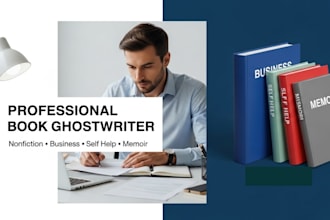 be your nonfiction book ghostwriter, business, self help, writer for amazon kdp