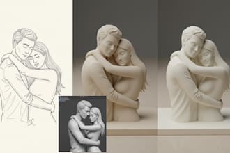 convert 2d image to 3d photo to 3d stl repair 3d toy miniature 3d printing
