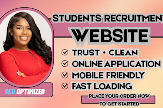 students recruitment website, education website, admissions site
