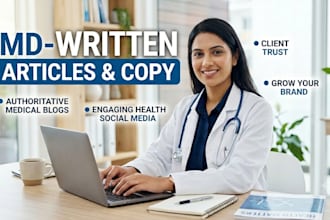 write medical articles, social media copy writing as a doctor