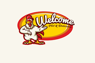 create graceful and fantastic chicken logo design