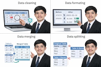 clean merge split excel data
