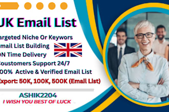 targeted niche email collection in UK, email marketing