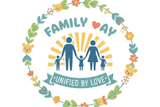 design a warm and joyful family day logo