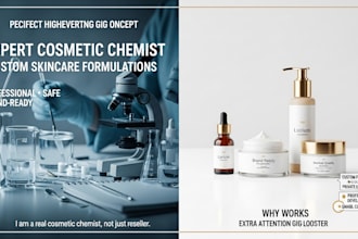 be your expert chemist for skincare and cosmetic formulation, cosmetic chemist