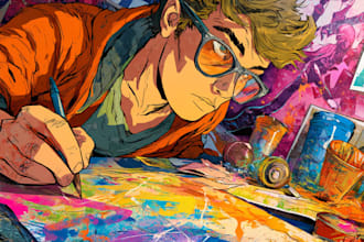 comic book illustration with comic book illustrator
