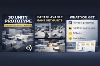 develop a playable 3d unity prototype fast