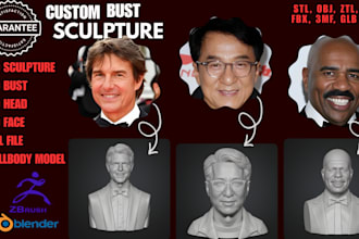 sculpt realistic 3d head, bust, statues, bust model , 3d face model for 3d print