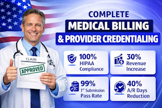 handle full rcm, medical billing, coding and insurance credentialing