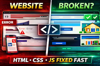 fix HTML CSS issues, responsive and javascript errors