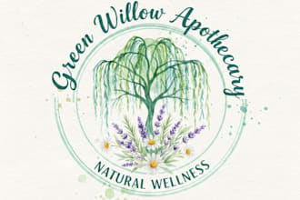 design a soft and artistic watercolor logo for your brand
