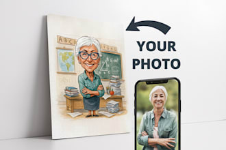create wow original caricature, cartoon portrait