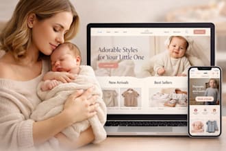 modern maternity pregnancy shopify store baby newborn website ecommerce wordpres
