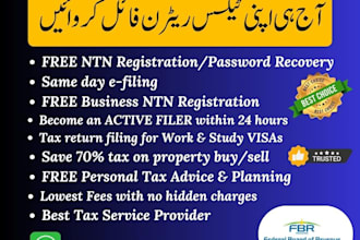 file fbr tax return professionally so my clients can enjoy maximum tax benefits