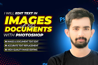 edit or replace text in any image or document in photoshop