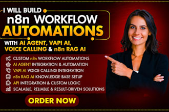 build n8n workflow automations with ai agent, vapi ai, voice calling, n8n rag ai
