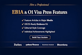 secure uscis compliant published material and major media for eb1a and o1 visas