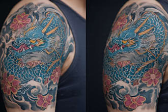 make a traditional japanese irezumi tattoo