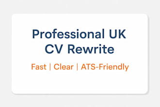 professionally rewrite your CV and cover letter for UK jobs