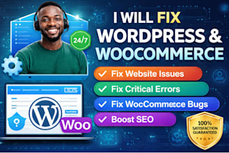 fix wordpress issues wordpress error woocommerce website bug fix wordpress SEO