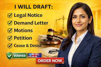 draft and send legal letters on law firm letterhead as US licensed attorney