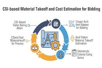 provide csi based material takeoff and cost estimation for bidding