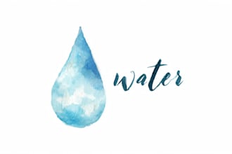 design a watercolor logo and brand kit