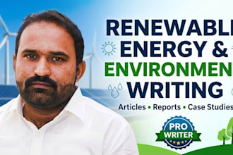 write renewable energy, environment articles, reports