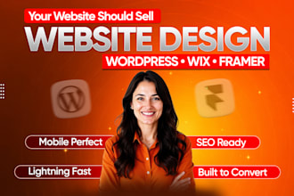 design modern responsive website in wordpress wix or framer