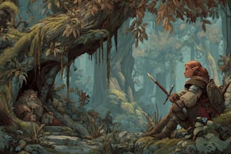 paint a character illustration in a fantasy world