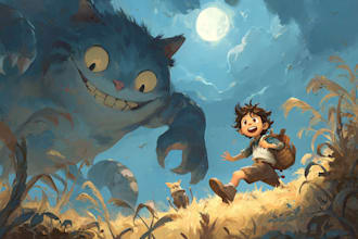 create whimsical children book illustrations and cover art
