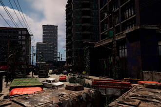 create 3d game environment game map terrain design in unity or unreal engine