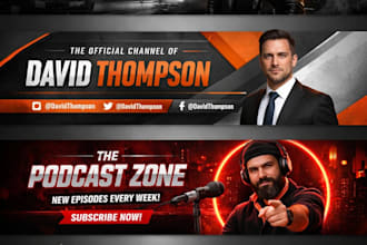 design awesome youtube banner channel cover art logo thumbnail