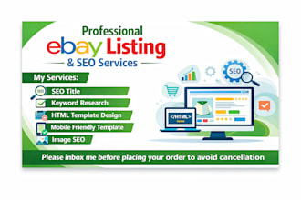 ebay dropshipping store product listing SEO title optimization ebay store setup