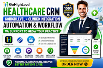 build healthcare crm gohighlevel cliniko integration automation ghl workflow va