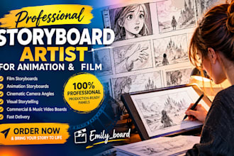 be your pro storyboard illustration artist for animation and film