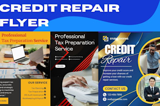 design  credit repair flyer, tax flyer instagram and business flyer