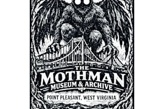 design a unique dark americana and linocut style poster and pod design