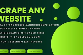 scrape static or dynamic  site info into clean CSV or excel