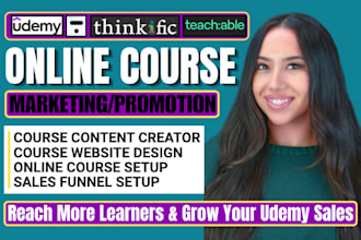 udemy online course promotion teachable kajabi squarespace course sales SEO