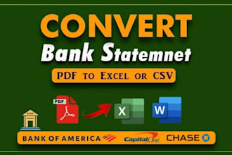 reconcile bank statement PDF to editable format