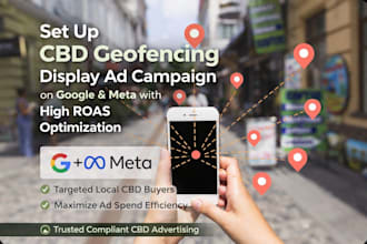 set up cbd geofencing display ad campaign on google meta high roas optimization