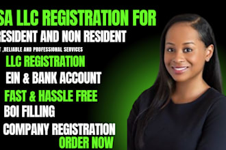 register US llc company for US and non US resident and legal ein registration