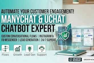 create a manychat and uchat chatbot for your social media