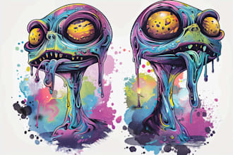 create alien t shirt design horror t shirt design fantasy t shirt design