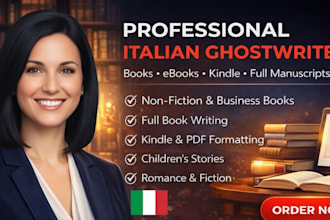 be your italian ghostwriter for nonfiction ebook, children story or romance