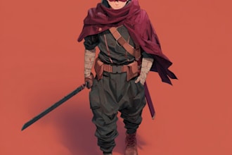 create cute anime character illustration
