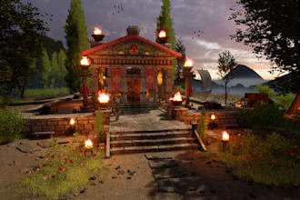 reate 3d game environment game art level design ue environment in blender