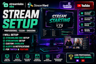 streamlabs obs streamyard setup with custom overlays alerts for twitch youtube