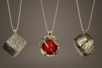 design custom pendant jewelry cad 3d necklace model render stl files production